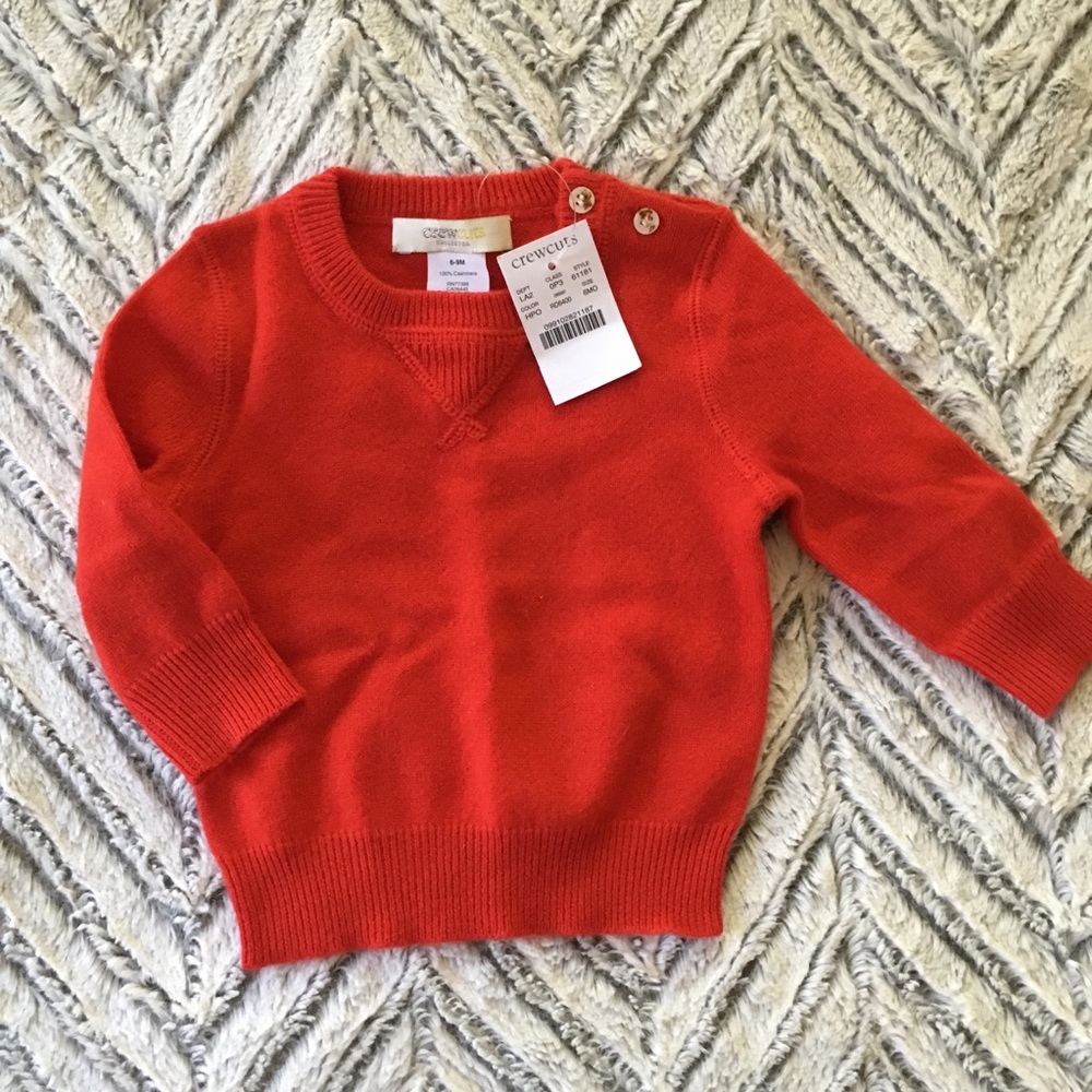 NWT Crewcuts Collection Red Cashmere Baby Sweater